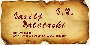 Vasilj Maletaški vizit kartica